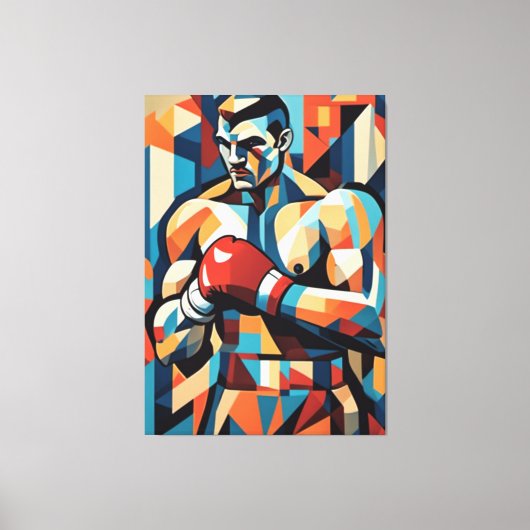 Boxer Cubism Canvas Print Leinwanddruck (Vorderseite)