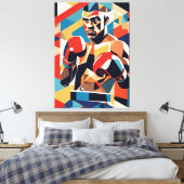 Boxer Cubism Canvas Print Leinwanddruck (Insitu (Schlafzimmer))