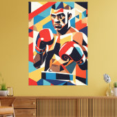 Boxer Cubism Canvas Print Leinwanddruck (Insitu (Wohnzimmer))