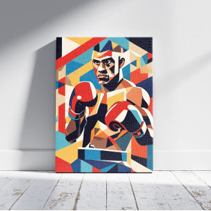 Boxer Cubism Canvas Print Leinwanddruck