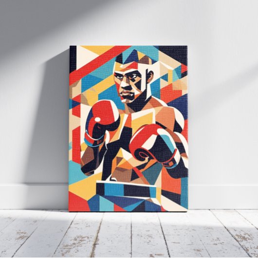 Boxer Cubism Canvas Print Leinwanddruck