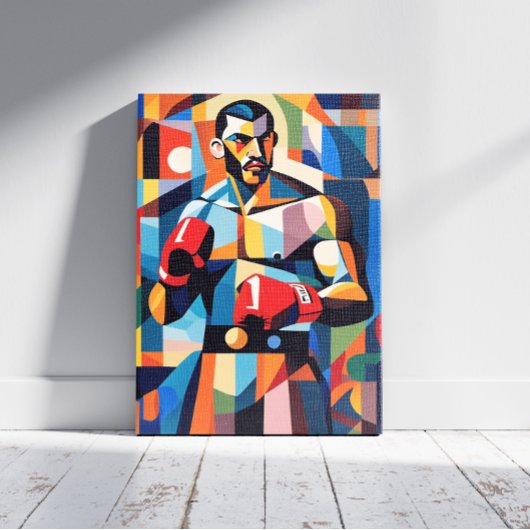 Boxer Cubism Canvas Print Leinwanddruck