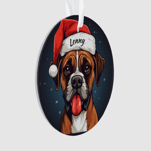 Boxer Custom Christmas Ornament (Vorderseite)