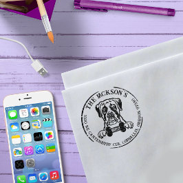 Boxer Custom Family Rücksendeadresse Gummistempel