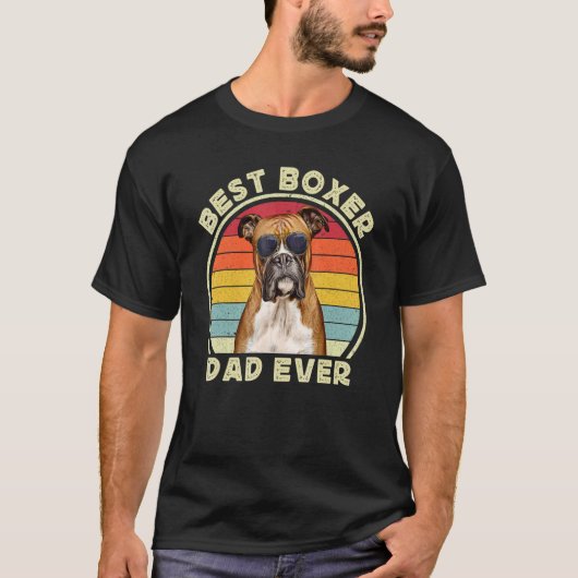 Boxer Dad For Men Retro Boxer Dog   Owner Daddy   T-Shirt (Vorderseite)
