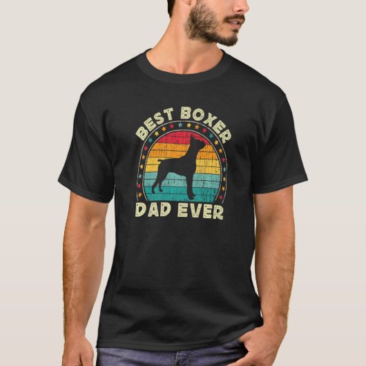 Boxer Dad For Men Retro Boxer Dog Owner Daddy T-Shirt (Vorderseite)