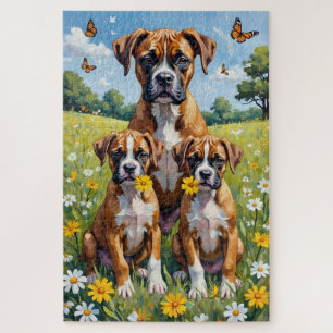 Boxer Daisy Meadow Kunst Puzzle