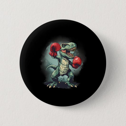 Boxer Dinosaur Boxing Dino Kickboxing T-rex Boxing Button (Vorderseite)