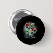 Boxer Dinosaur Boxing Dino Kickboxing T-rex Boxing Button (Vorne & Hinten)