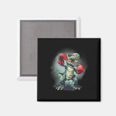 Boxer Dinosaur Boxing Dino Kickboxing T-rex Boxing Magnet (Vorderseite/Rückseite)