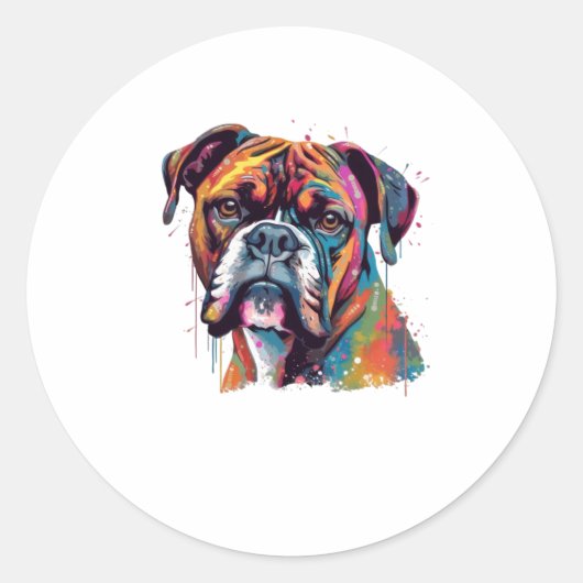 Boxer Dog 2 Runder Aufkleber (Vorderseite)