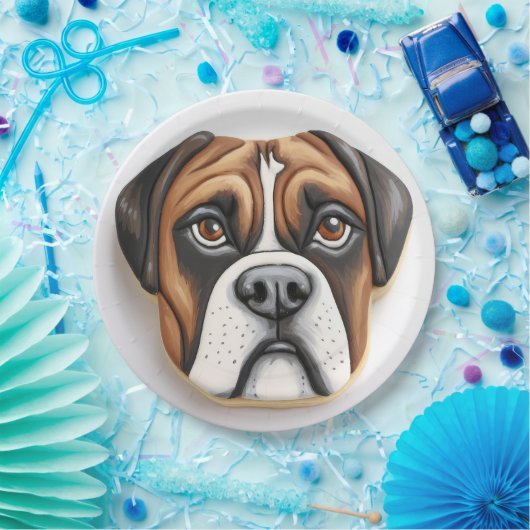 Boxer Dog 3D Inspiriert Pappteller (Party)