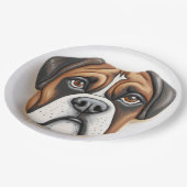 Boxer Dog 3D Inspiriert Pappteller (Schrägansicht)