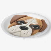 Boxer Dog 3D Inspiriert Pappteller (Schrägansicht)