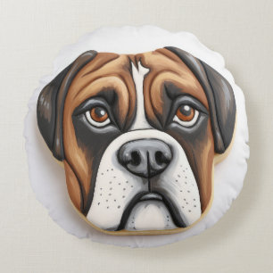 Boxer Dog 3D Inspiriert Rundes Kissen