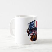 Boxer Dog 4. Juli Kaffeetasse (Vorderseite Links)