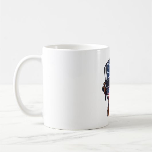 Boxer Dog 4. Juli Kaffeetasse (Links)