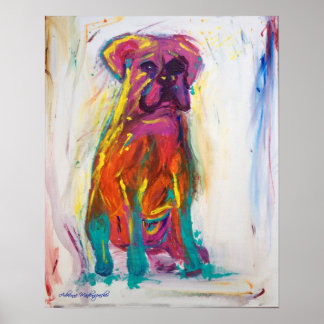 Boxer Dog Abstrakt Poster