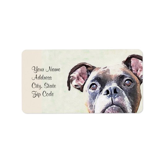Boxer Dog Address Labels Adressaufkleber (Vorne)