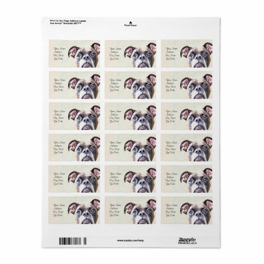 Boxer Dog Address Labels Adressaufkleber (Vorne)