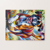 Boxer Dog Akryllische Kunst Print Dog Lover Gesche Puzzle (Horizontal)