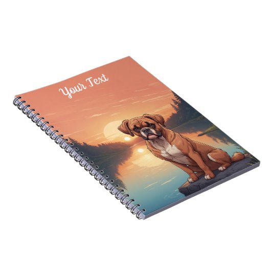 Boxer Dog am See Notizblock (Rechte Seite)