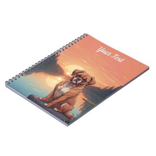 Boxer Dog am See Notizblock (Linke Seite)