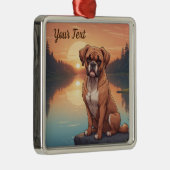 Boxer Dog am See Ornament Aus Metall (Rechts)