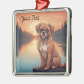 Boxer Dog am See Ornament Aus Metall (Links)