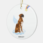 Boxer Dog Angel Personalisierter Hundegedanken Keramik Ornament (Links)