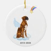 Boxer Dog Angel Personalisierter Hundegedanken Keramik Ornament (Hinten)