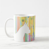 Boxer Dog Anpassbare Aquarell-Silhouette Tasse (Links)