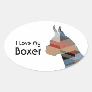 Boxer Dog Anpassbare Silhouette Sticker