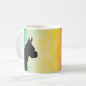 Boxer Dog Anpassbare Wasserfarben-Silhouette WC Kaffeetasse (Vorderseite Links)
