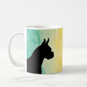 Boxer Dog Anpassbare Wasserfarben-Silhouette WC Kaffeetasse (Links)