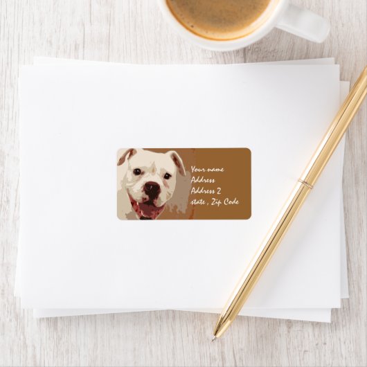 Boxer Dog Art Adressaufkleber (Insitu)