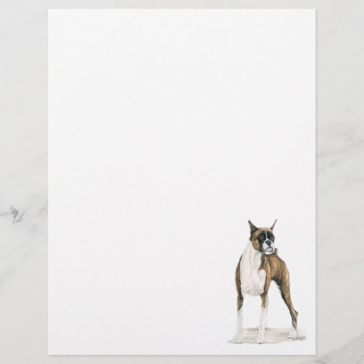 Boxer Dog Art Stationery Letter Head (Vorderseite)