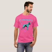 Boxer Dog Ästhetische Synthwave Boxer T-Shirt (Vorne ganz)