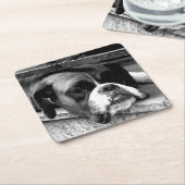 Boxer Dog auf der Windows-Küste Rechteckiger Pappuntersetzer (angewinkelt)