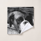 Boxer Dog auf Windows btcnm Badhandtuch Set (Waschlappen)