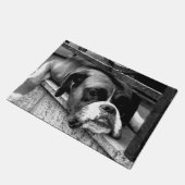 Boxer Dog auf Windows dmcna Fußmatte (Schrägansicht)
