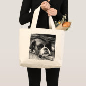 Boxer Dog auf Windows jtcnm Jumbo Stoffbeutel (Vorderseite (Produkt))