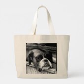 Boxer Dog auf Windows jtcnm Jumbo Stoffbeutel (Rückseite)