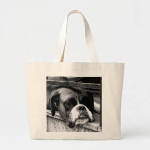 Boxer Dog auf Windows jtcnm Jumbo Stoffbeutel