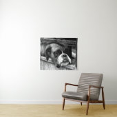 Boxer Dog auf Windows wtcna Wandteppich (Beispiel (Horizontal))