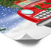 Boxer Dog Autofahren Auto in Schneeschweihnacht Poster (Ecke)