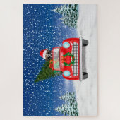 Boxer Dog Autofahrer im Schnee Weihnachten Jigsaw Puzzle (Vertikal)
