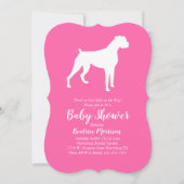 Boxer Dog Baby Dusche Pink Girl Einladung (Vorderseite)