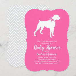Boxer Dog Baby Dusche Pink Girl Einladung