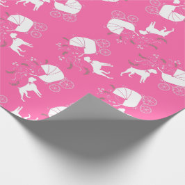 Boxer Dog Baby Dusche Pink Girl Geschenkpapier